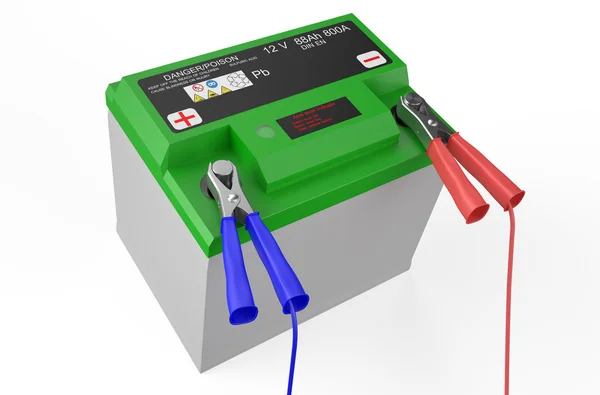 Groene batterij auto — Stockfoto