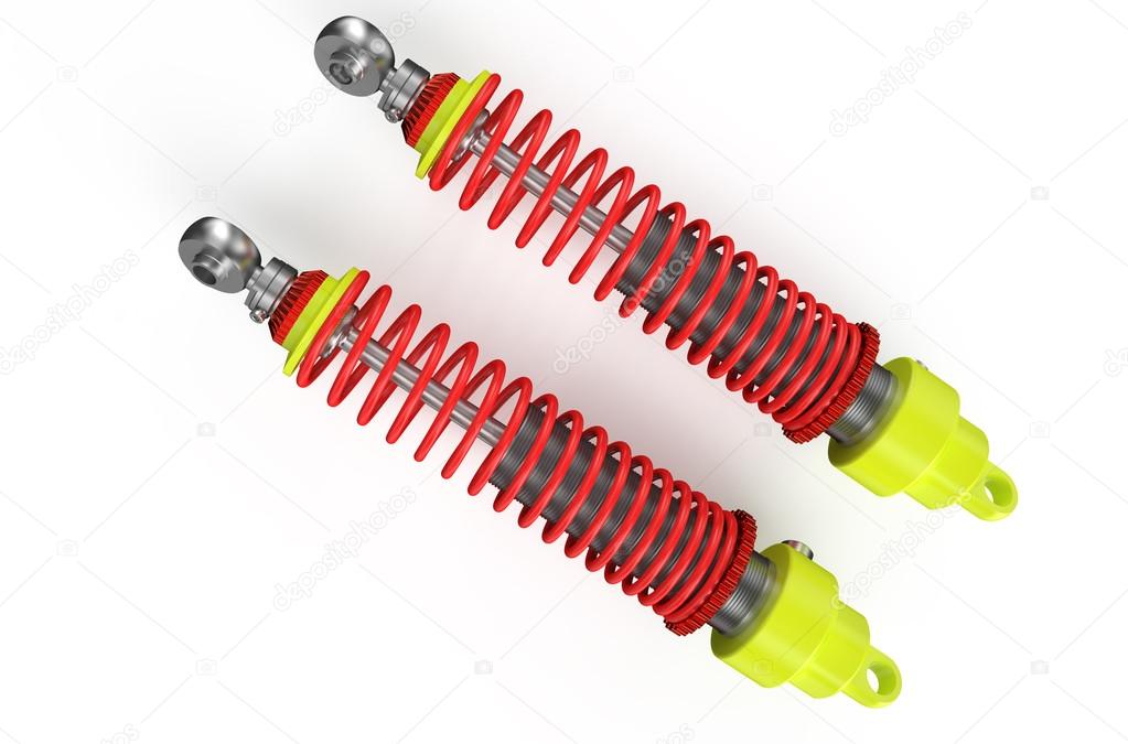 two shock absorbers