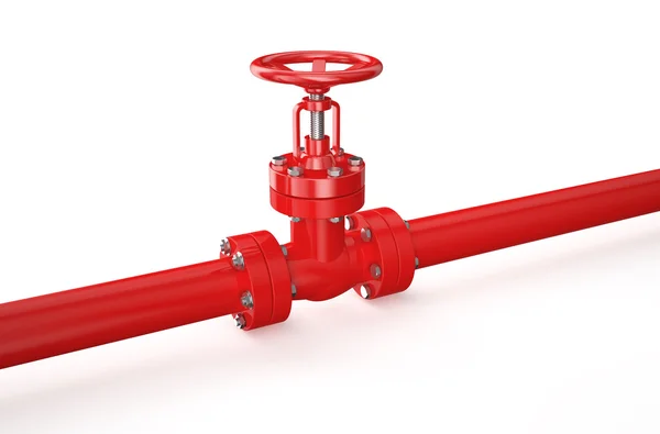Röd pipeline — Stockfoto