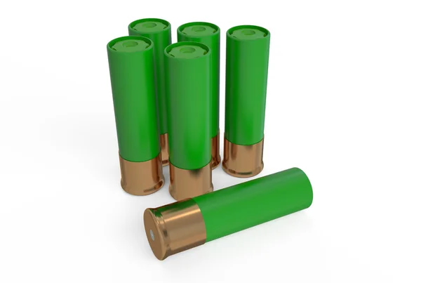 Shotgun shells, green — Stock Photo, Image