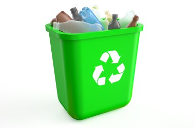 Geri dönüşüm kutusu plastik şişe ile