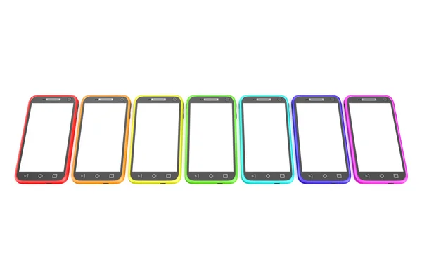 Smartphone in row — Stock Photo, Image