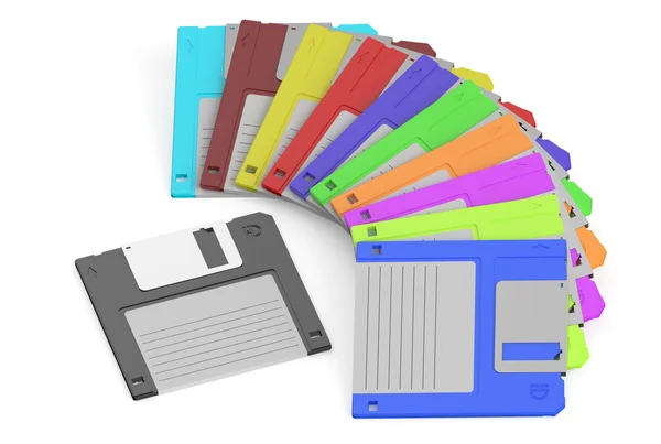 Colored floppy disks — Stock Photo, Image