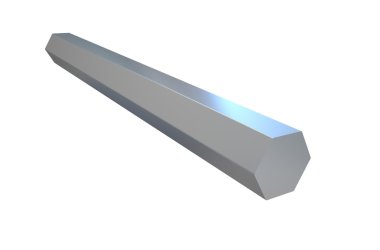 Parlak altıgen metal çubuk