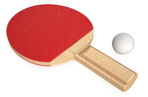Ping Pong Paddle e bola — Fotografia de Stock