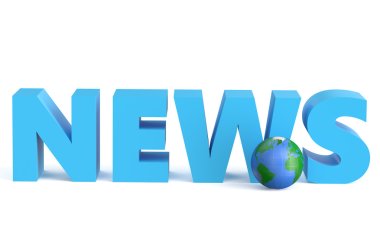 News - 3D with globe clipart