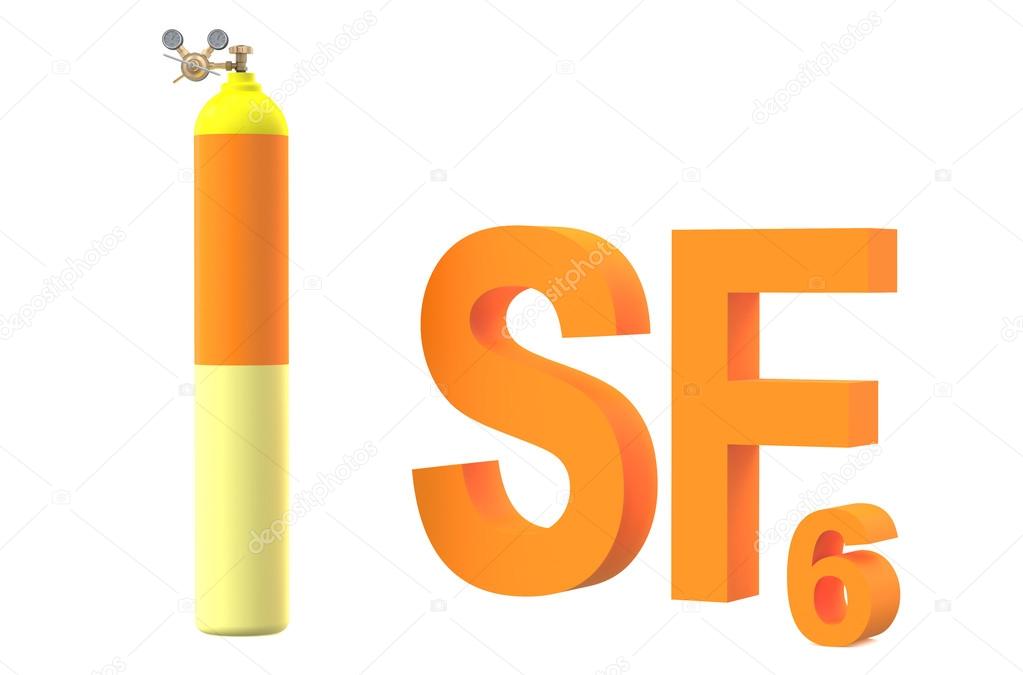 gas cylinder with Sulfur hexafluoride, with pressure regulator a