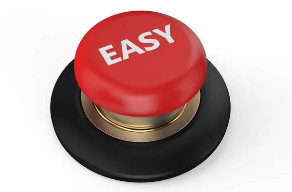 Botón rojo fácil — Foto de Stock