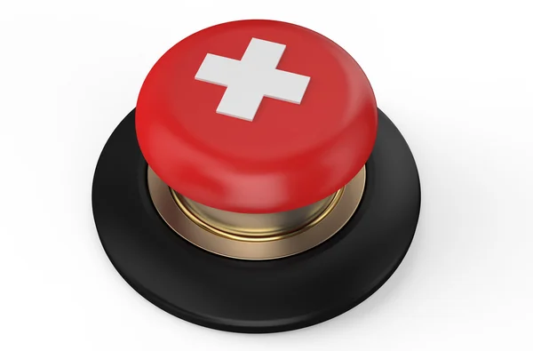 Крест красная кнопка — стоковое фото