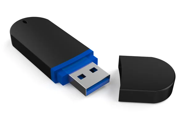 New black USB flash drive ss 3.0 — Stock Photo, Image