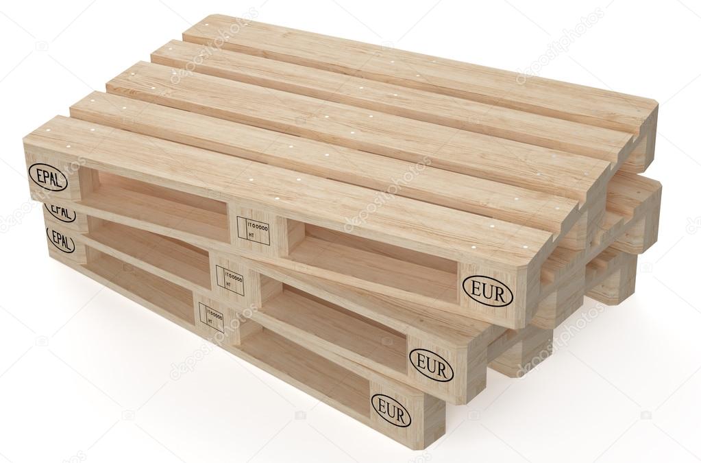 set of wooden eur pallets