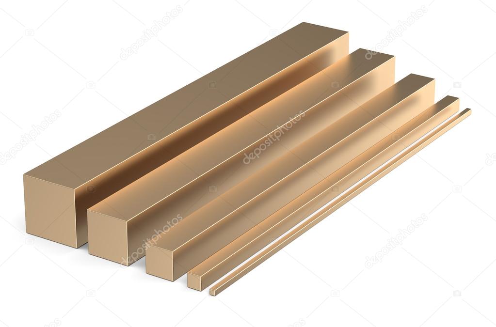 Set of bronze square rods — Stock Photo © alexlmx 71453755