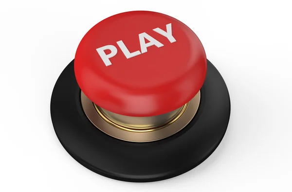 Jogar botão vermelho — Fotografia de Stock