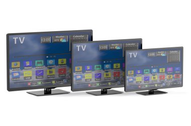 farklı çapraz ile üç akıllı tv