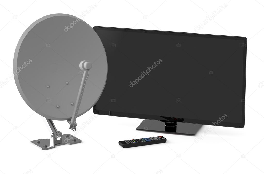 TV set and satellite dish