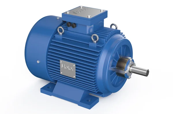 Blue industrial electric motor — Stock Photo, Image