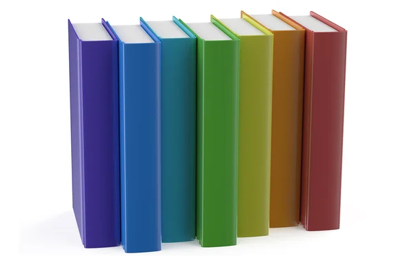 Multicolored books in row — Stock Photo, Image