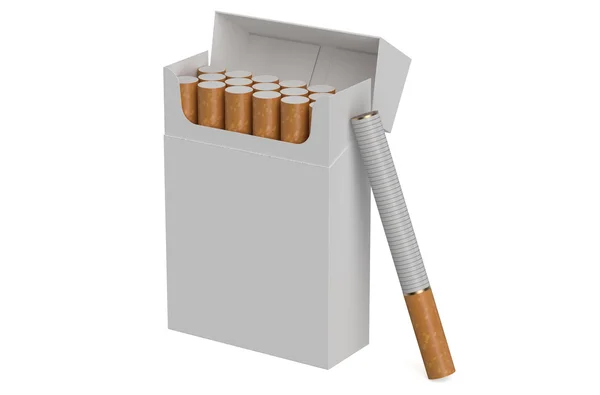 Bílá cigarety pack — Stock fotografie