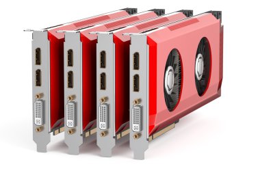 set of red video cards clipart