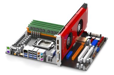 computer motherboard side view clipart
