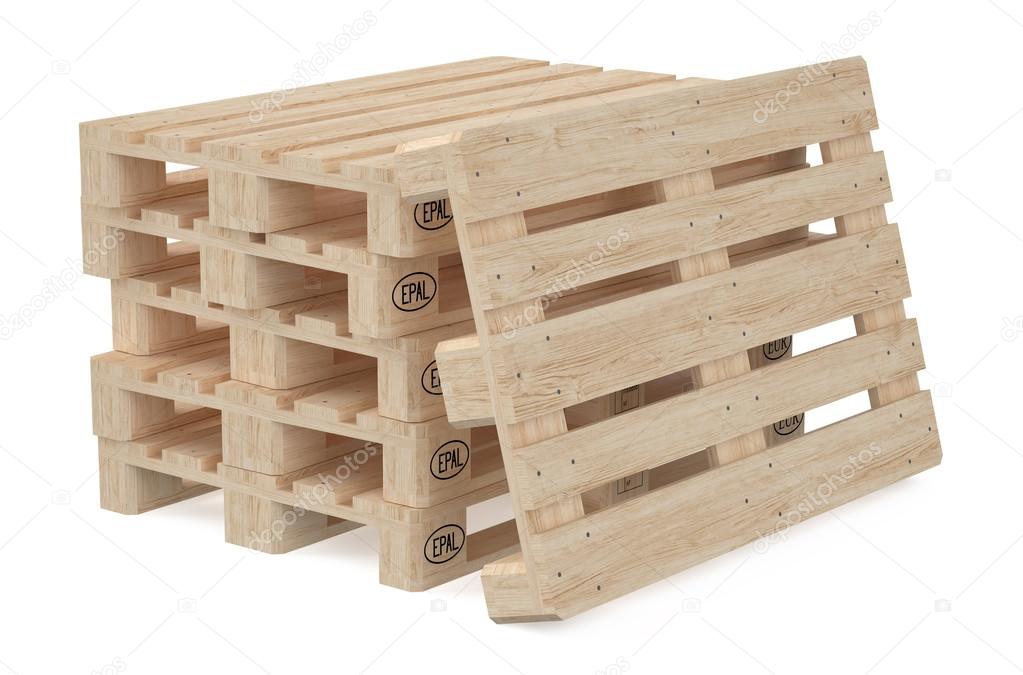 heap of wooden eur pallets