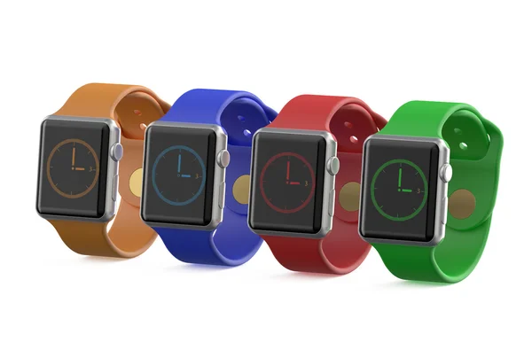 Grupp av färgade smart Watch-klocka — Stockfoto