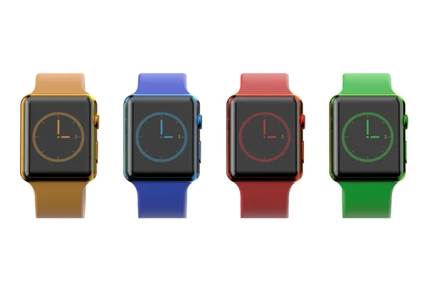 Set of multicolored modern smartwatch — Stock Photo, Image