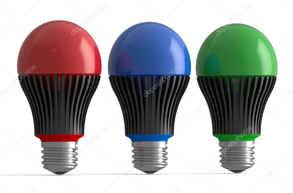 Set of colored LED lamps
