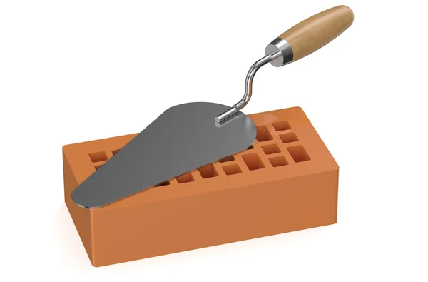 Construction trowel with brick — Stock Image Construction trowel with brick Royalty Free Stock Images