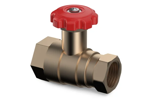 Red ball valve — Stock Photo, Image