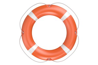 Tek turuncu lifebuoy portre