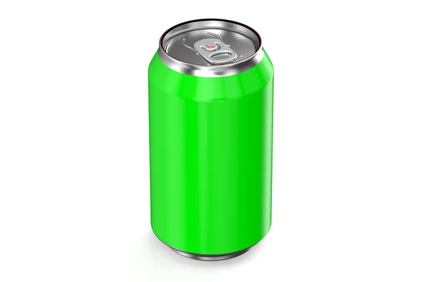 Bevanda verde lattina metallica — Foto Stock