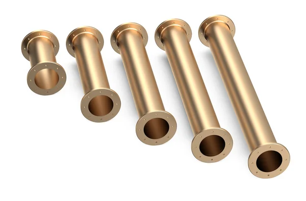 Conjunto de tubos de cobre — Foto de Stock