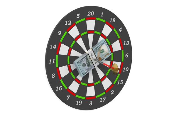 Darts und Dollars im Volltreffer — Stockfoto