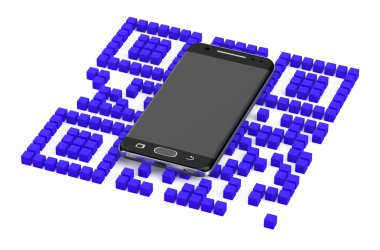 QR kod işareti ve smartphone