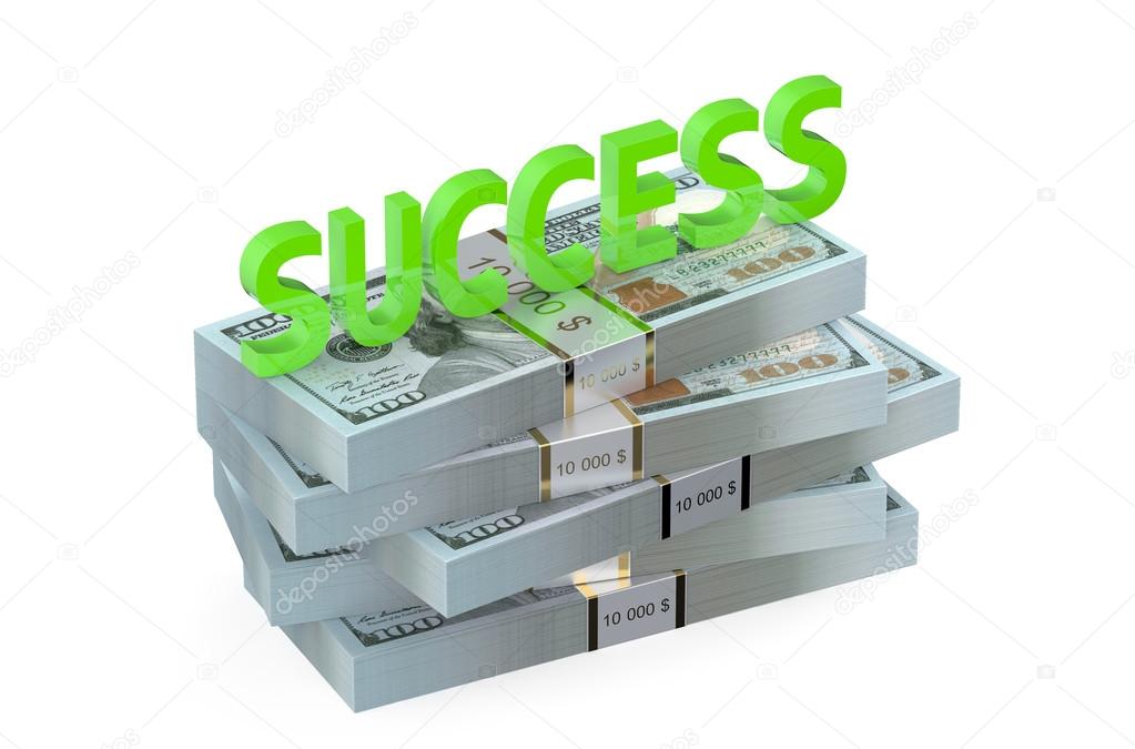 success concept with dollars