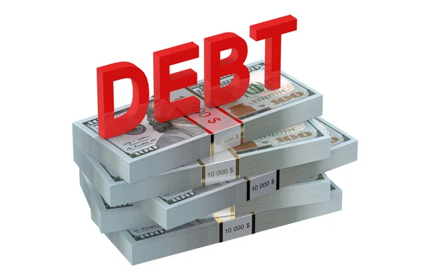 Concepto de deuda con dólares —  Fotos de Stock