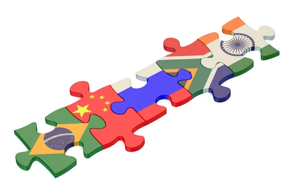 Conceito de cimeira BRICS com quebra-cabeça — Fotografia de Stock