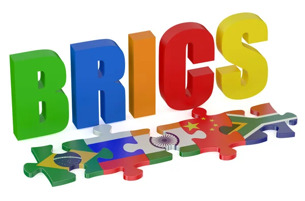 BRICS koncept med pussel — Stockfoto