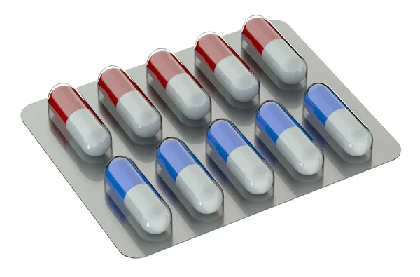 Tabletki na pakiet medyczny — Zdjęcie stockowe