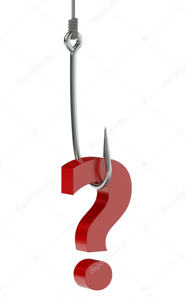 fishing hook with question mark