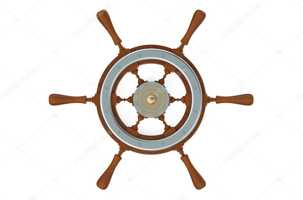 ship's wheel closeup