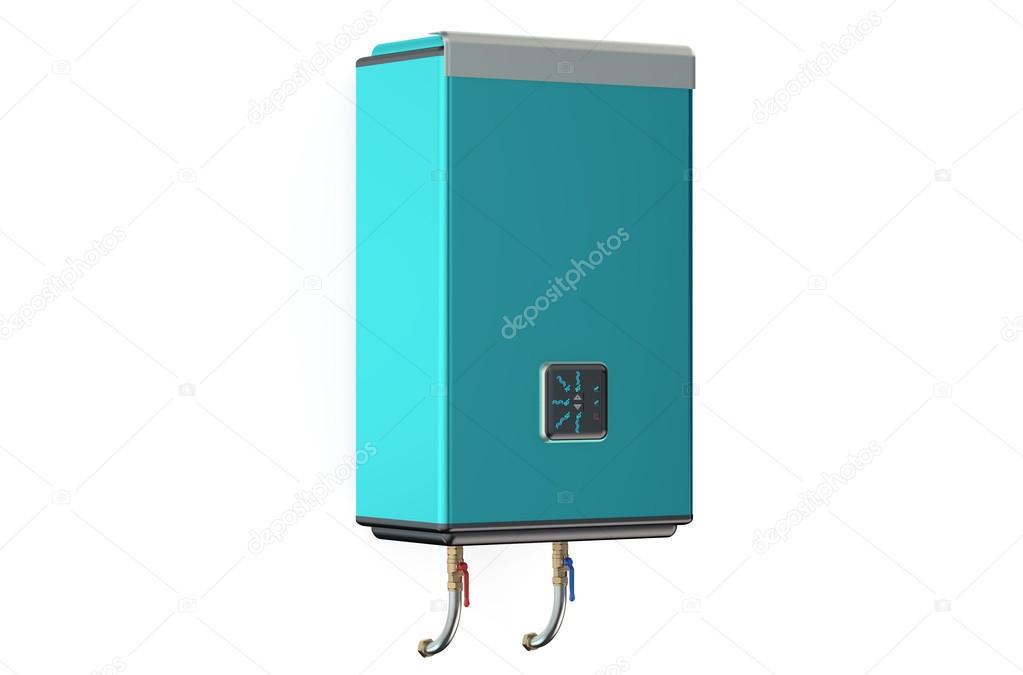 Blue modern automatic water heater