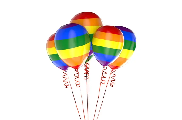 Balloons with rainbow, gay party concept — Stok fotoğraf