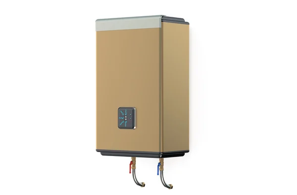 Golden electric water heater side view — Stock Photo, Image