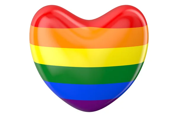 Corazón con bandera de arco iris — Foto de Stock