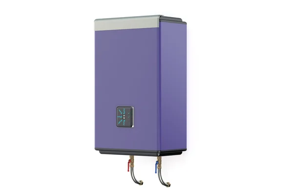 Фиолетовый водонагреватель или вид сбоку котла — стоковое фото