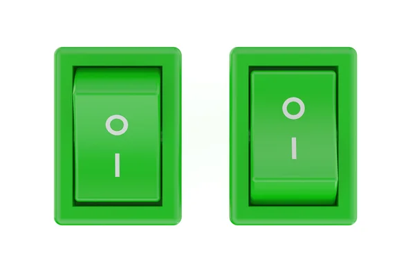 Two green  switch — 스톡 사진