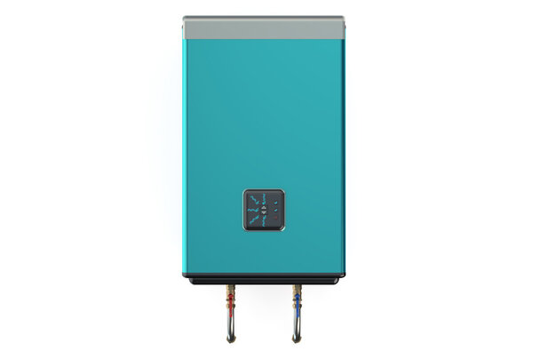 blue automatic electric water heater or boiler