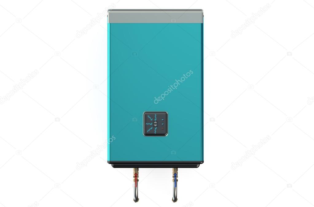 blue automatic electric water heater or boiler